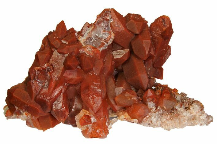 Sparkly, Red Quartz Crystal Cluster - Morocco #173911